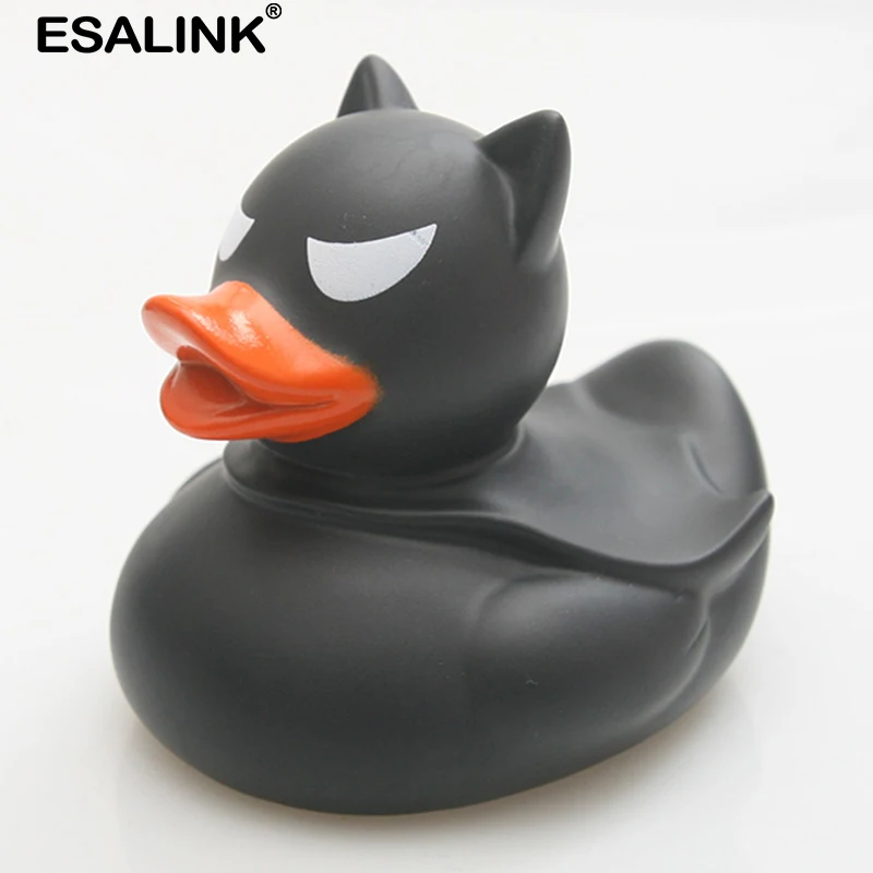 Новая игрушка для ванны ESALINK 8 см звуковая резиновая утка черная дьявола Игрушки
