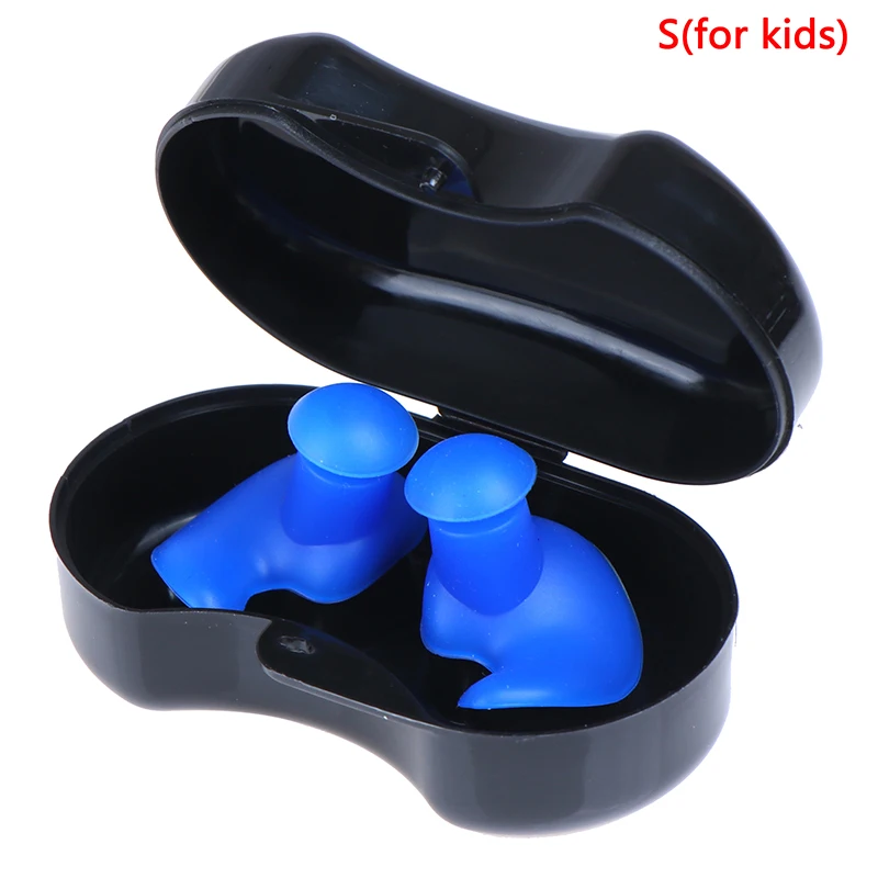 S Blue Hot Soft Silica Gel Ear Plugs Waterproof Dust-Proof Earplugs Diving Water Sports Swimming safety security Accessories - Цвет: S Blue