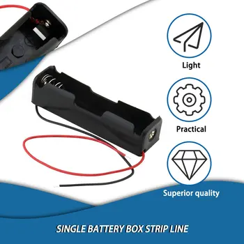 

New arrival 1pc Brand New Hard Plastic Battery Case Holder Storage Box for 1 x 18650 3.7V Black with 6" Wire Leads