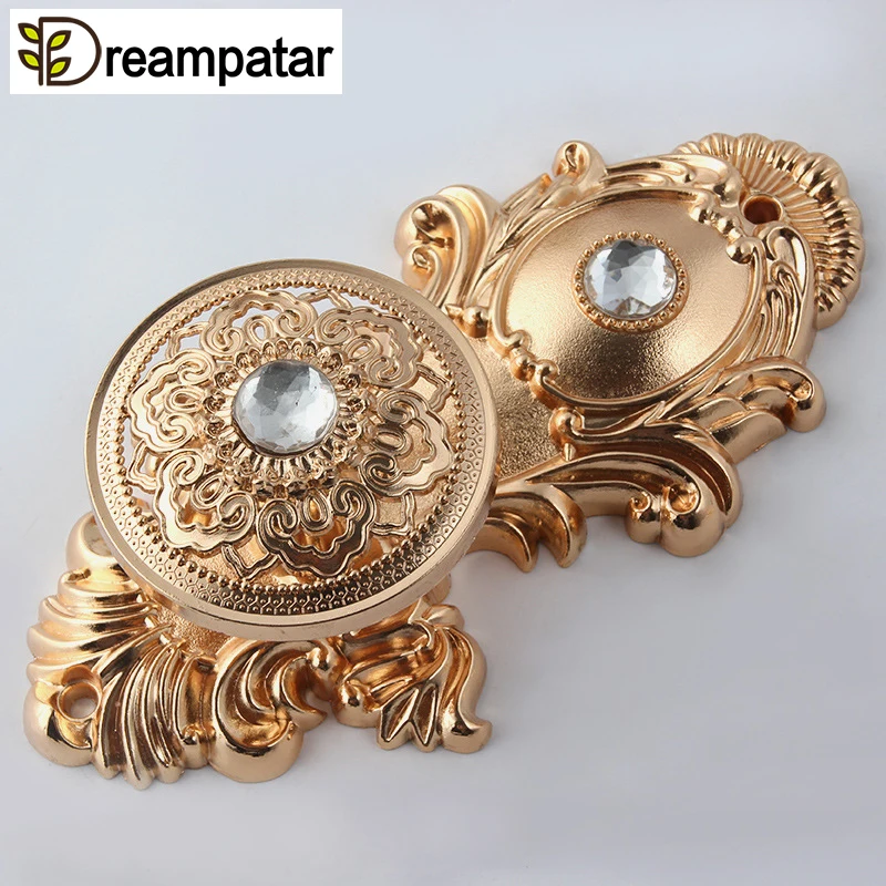 Dreampatar 1 Пара Ретро Имитация Алмазный круглый держатель для штор настенный фиксированный крюк классические золотые украшения для занавесок ML263A