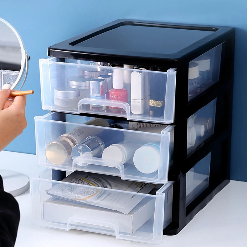 Clear plastic desktop organizer drawers container store desk drawer
