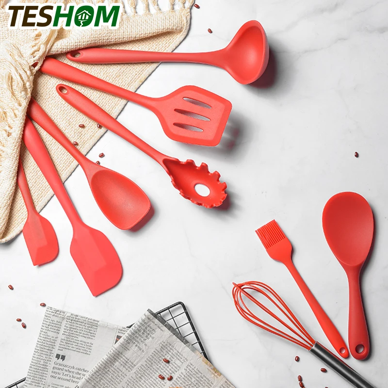 

10 Pcs Heat Resistant Silicone Cookware Set Nonstick Cooking Tools Kitchen Baking Tool Kit Utensils Kitchen Accessories