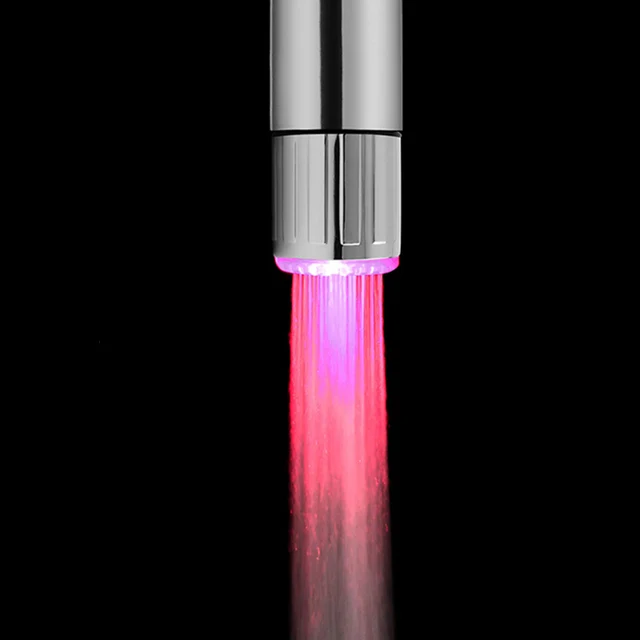 Colorful LED Temperature Sensitive 3-Color Light-up Faucet Kitchen Bathroom Glow Water Saving Faucet Aerator Tap Nozzle Shower 4