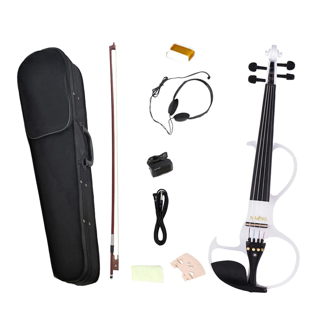 4/4 Бесшумная электрическая скрипка с Чехол с бантом для начинающих меломанов