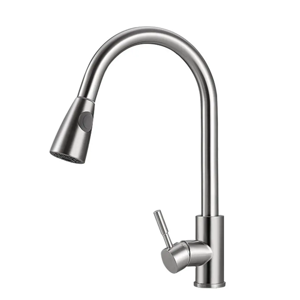  Kitchen Faucet Pull Out Cold and Hot Sink Faucet 304 Stainless Steel Water Mixer Tap Swivel 360 Deg - 4000381301084