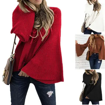 

Women Ladies Long Batwing Sleeve Autumn Winter Casual Loose Pullover Sweater