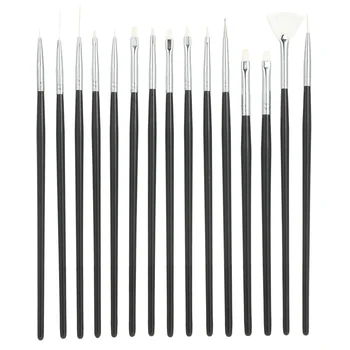 

15PCS Nail Art Brushes for 3D Nail Art Painting Pen Nail Polish UV Gel Brushes Nail Art Liner Pen Manicure Acrylic UV Gel Pen