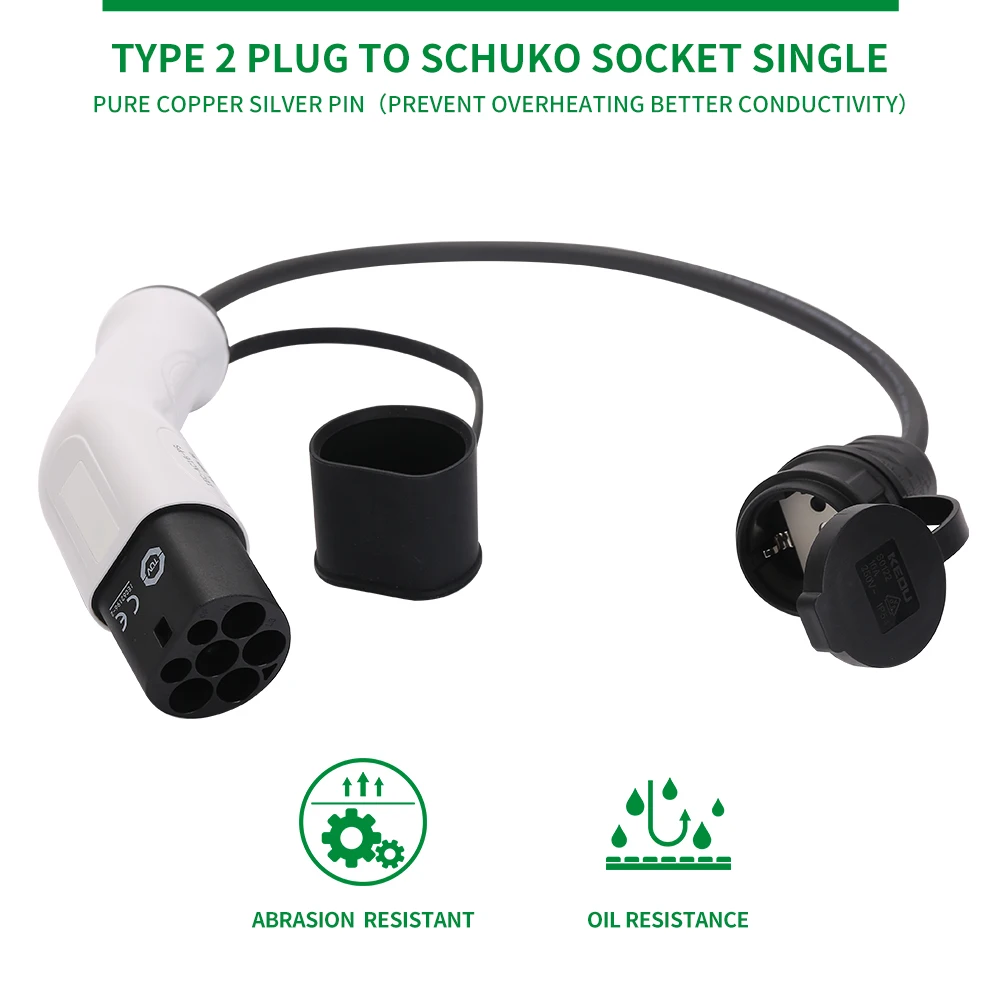 DUOSIDA EV充電ケーブル タイプ2 DUOSIDA Type 2 - Type 2 Charging Cable 16A 1 Phase