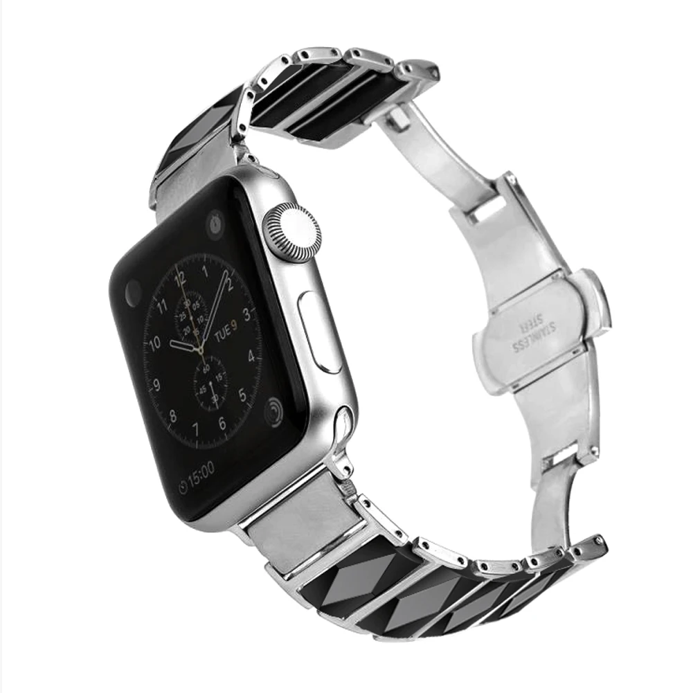 Joyozy Нержавеющая сталь для наручных часов Apple Watch, версии 4/3/2/1 сменный ремешок роскошь высокого класса для наручных часов Apple Watch 38 мм/42 мм/40 мм/44 мм