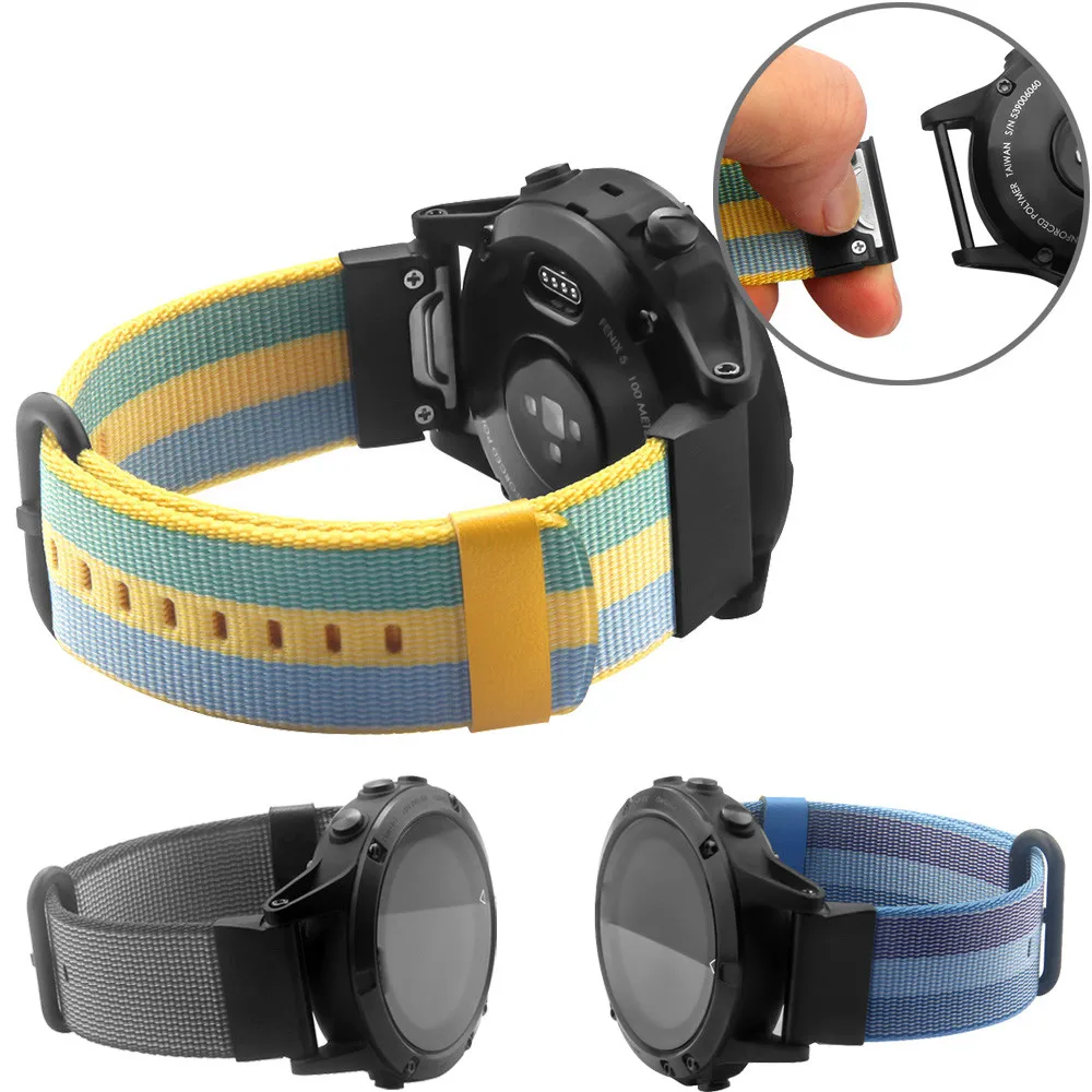 Тканый нейлоновый сменный быстросъемный ремешок для Garmin Fenix 5 модный спортивный