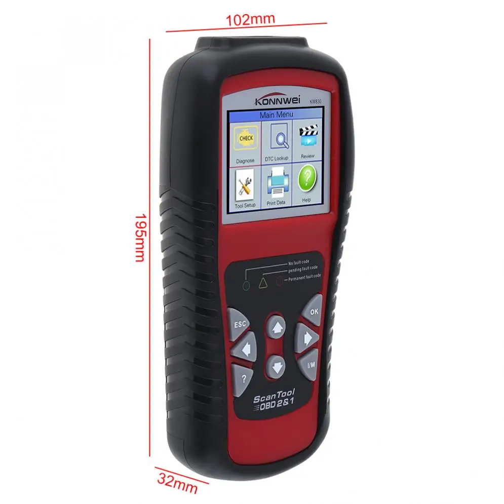 KW830 OBDII 12V многоязычный Автомобильный Диагностический Сканер Поддержка Батареи обнаружения для 12V бензинового автомобиля