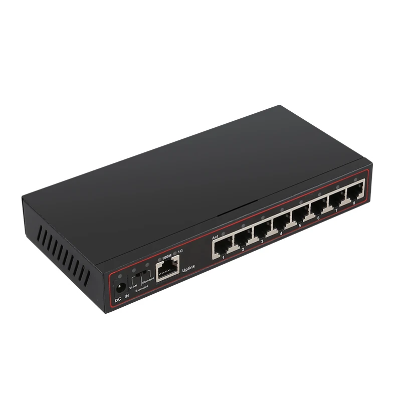 DIEWU 9 портовый коммутатор для высокоскоростной сети Ethernet 8 портов s 100M+ 1 порт s 1G коммутатор Поддержка VLAN сетевой коммутатор