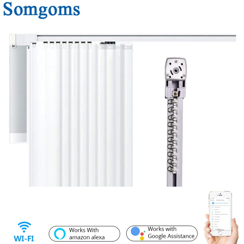Wifi Smart Automatic Curtain Motor Track System Smart Home Motorized Smart Life APP Remote Control Works Alexa Echo Google Home