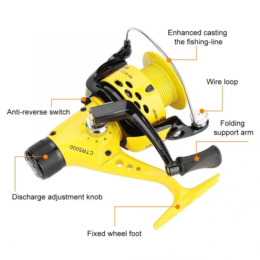 2000-7000 12+BB 5.5:1 Fishing Reel Foldable Left/Right Hand Rocker Fish Spinning Wheels Outdoor Fishing Accessories