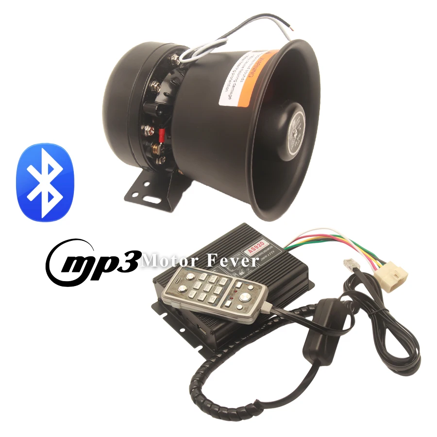 12V для автомобиля, сигнальные гудки MP3 Bluetooth грузовик Рог Megafono громкий Динамик 200W тон микрофон Системы полицейская сирена Авто Динамик сирена лодка - Цвет: 1 set alarm horn