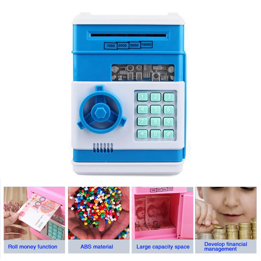 

New Electronic Piggy Bank Safe Money Box For Children Digital Coins Cash Saving Safe Deposit ATM Machine Birthday Gift For Kids