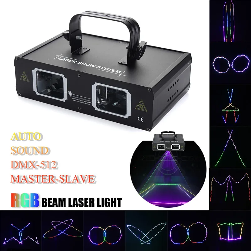 

2 Lens RGB US Plug Beam Laser Light DMX Manual LED Light AC110-240V DJ Party Club Bar Show Lighting Effect Lamp