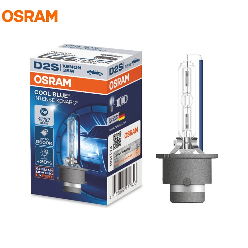 

OSRAM D2S 35W 66240CBI 5500K COOL BLUE INTENSE HID Bulb OEM Headlight 20% More Light Car Xenon Lamps Germany, 1X