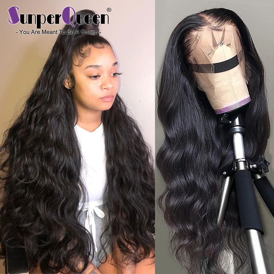 

Sunper Queen 360 Lace Frontal Wig M Brazilian Body Wave Human Hair Wigs Remy Hair Pre Plucked With Baby Hair Free Shipping