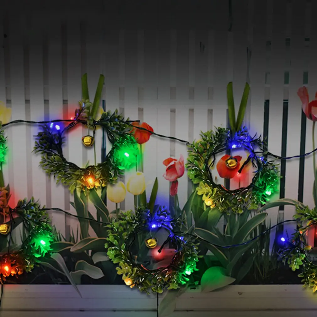 Outdoor Solar Wreath 24Led Color Light String Wedding Decoration Light Wreath Ground Insert Solar Light String