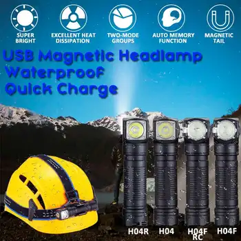 

1200lm Dual Group Modes Magnetic LED Headlamp L-shape 18650 Flashlight IPX8 Waterproof Headlight Camping Hunting Head Torch