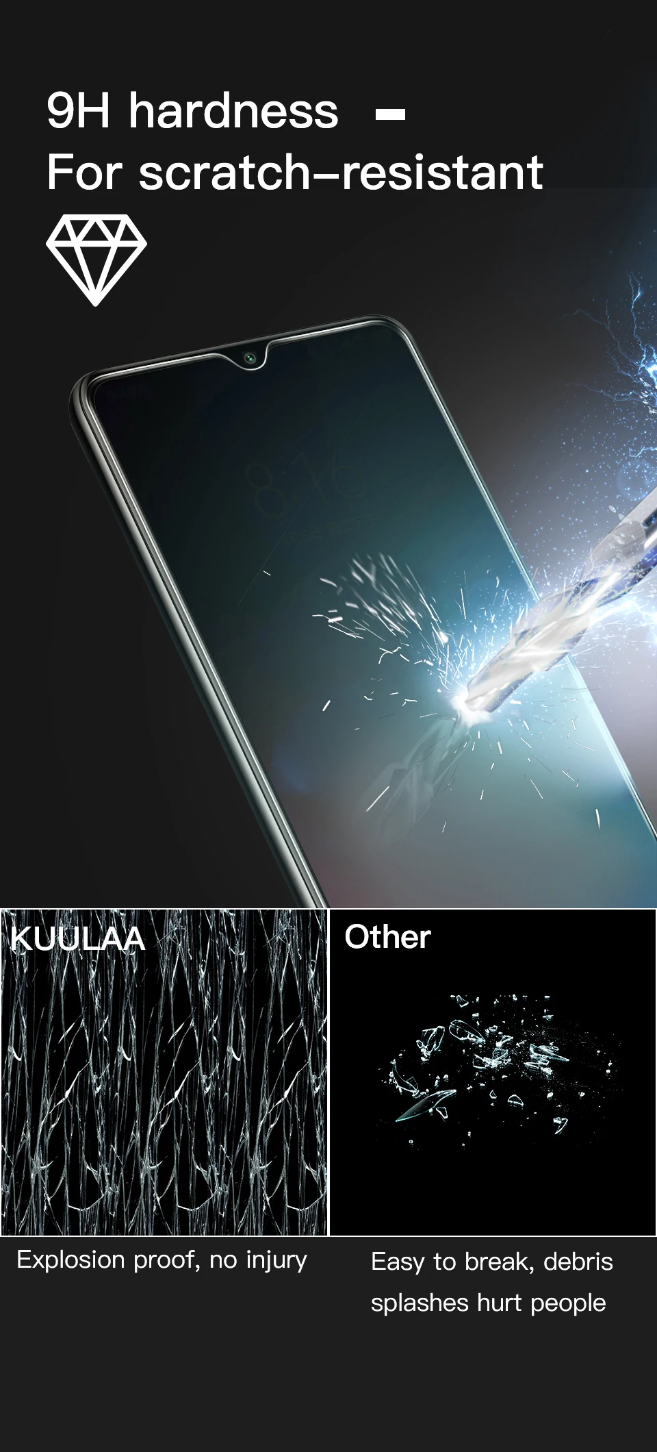 KUULAA Защита экрана для Xiaomi mi 9 8 Red mi Note 8 7 защитное стекло полное покрытие закаленное стекло для Xiaomi mi 9 AntiSpy