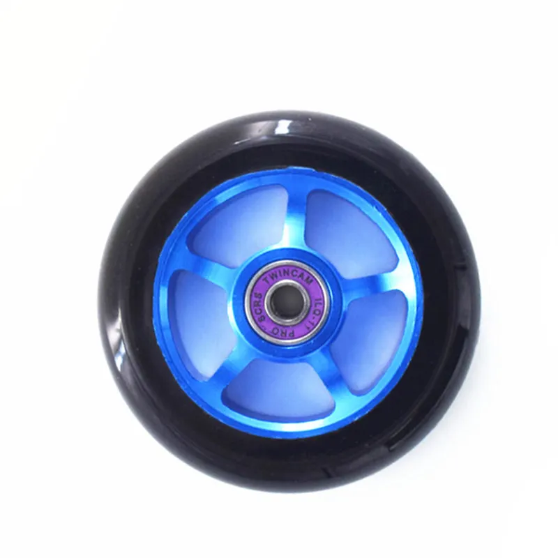 2 pieces/lot Aluminium Alloy Steel Hub High Elasticity and Precision speed skating Skateboard wheel 88A 100mm Scooter Wheel - Цвет: 2 blue 100mm