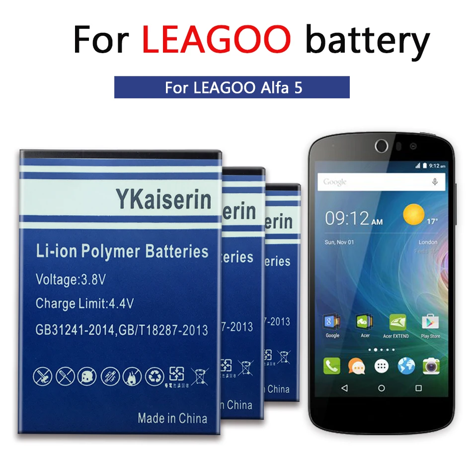 Аккумулятор для сотового телефона LEAGOO Alfa 5 литий полимерный аккумулятор большой