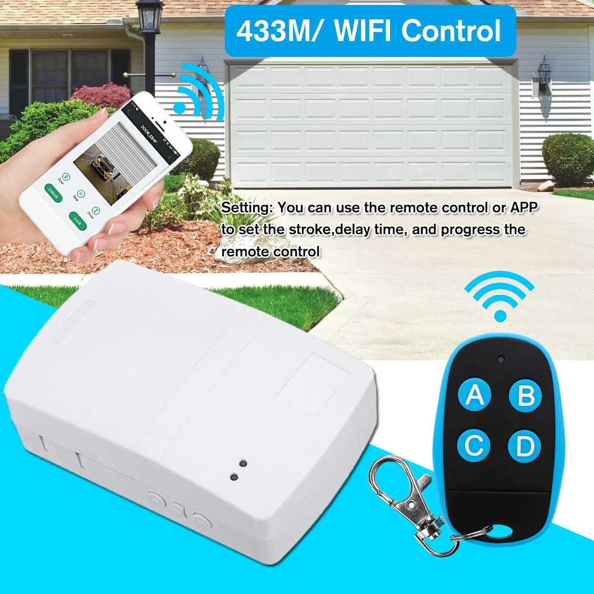 

New 433mhz and Wifi Wireless Garage Door Remote Control Switch Rolling Door Remote Controller with Remote Receiver