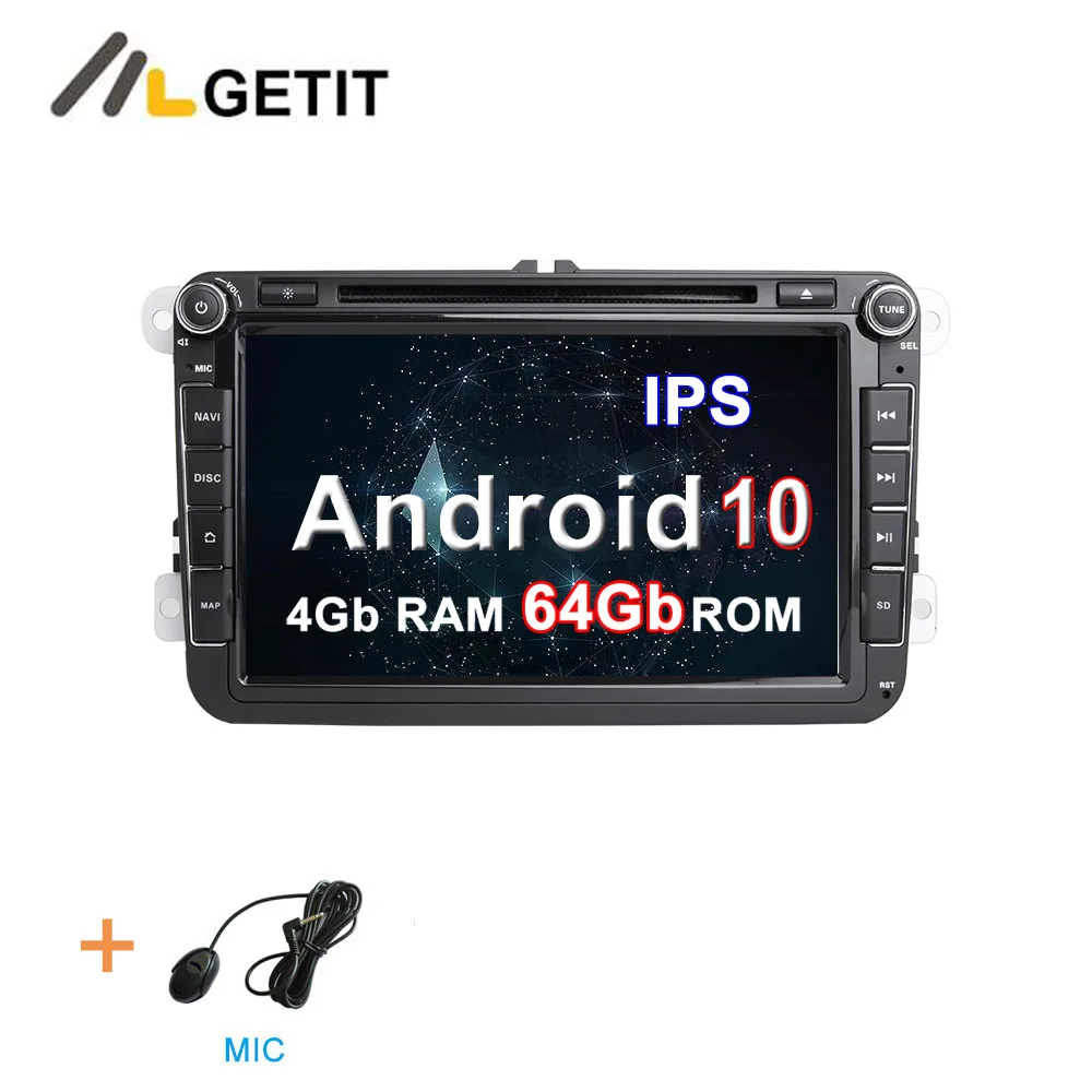 DSP ips Android 10 автомобильный DVD стерео радио gps для VW PASSAT CC Jetta Golf 5 6 Tiguan Touran Caddy EOS Sharan polo Leon Toledo - Цвет: 4G-RAM 64G-ROM