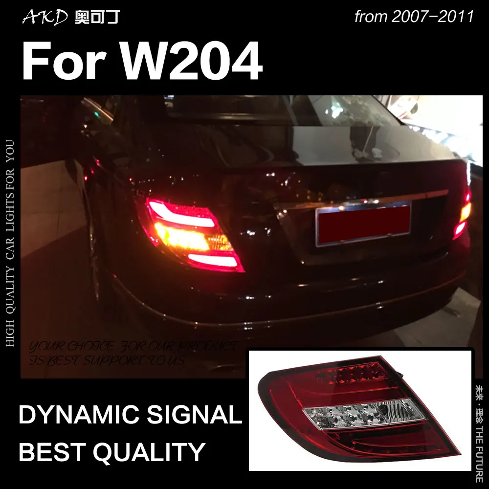 AKD автомобильный Стайлинг для W204 задние фонари 2007 2011 C180 C200 C220 C300 светодиодный ная