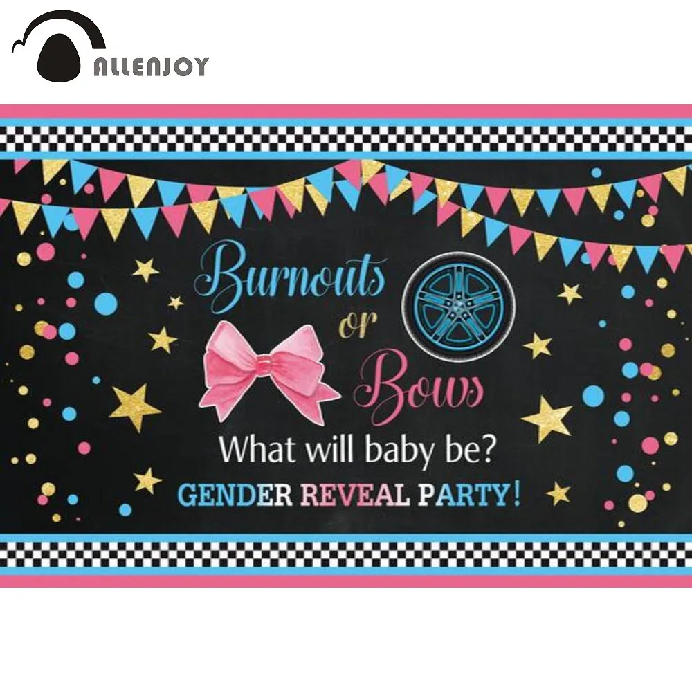 Allenjoy прогары или бантами Пол выявить ли вы для мальчика или для девочки розового или голубого он Baby Shower вечерние поставки Фотографии Декор