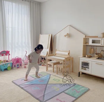 

Jumping lattice non-slip mats digital game carpet crawling mats non-slip mats children's room fiber mat