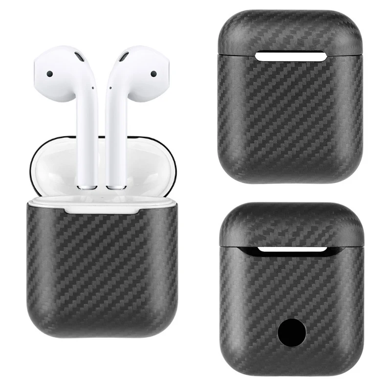 Чехол из углеродного волокна для Apple AirPods 1/2 Беспроводная зарядка Bluetooth наушники