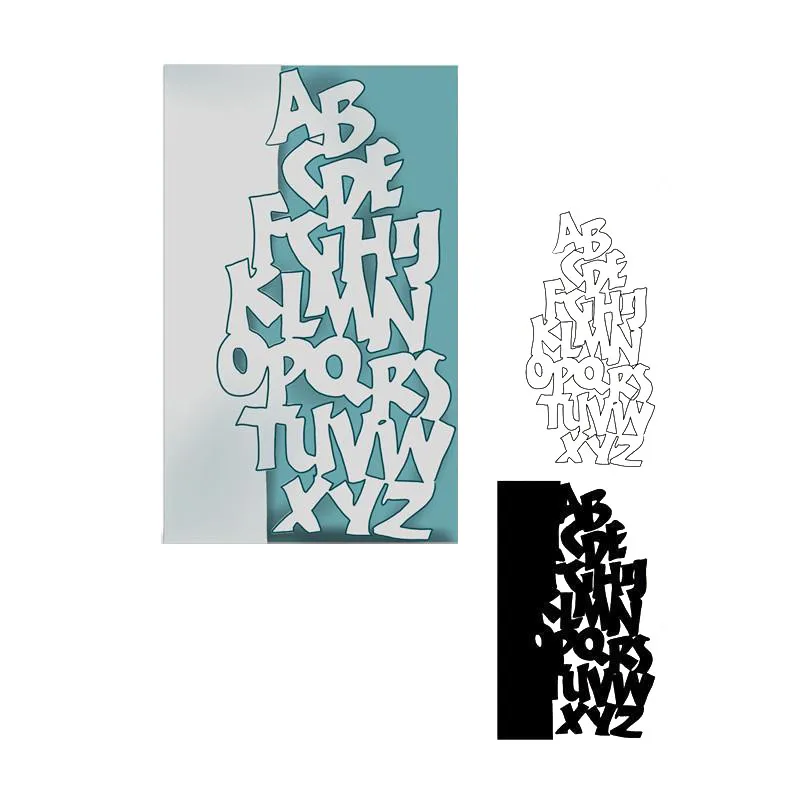 

YaMinSanNiO A-Z Letter Die 26 Wordart Alphabets Border Metal Cutting Dies for DIY Scrapbooking Craft Card Embossing Die Cut New