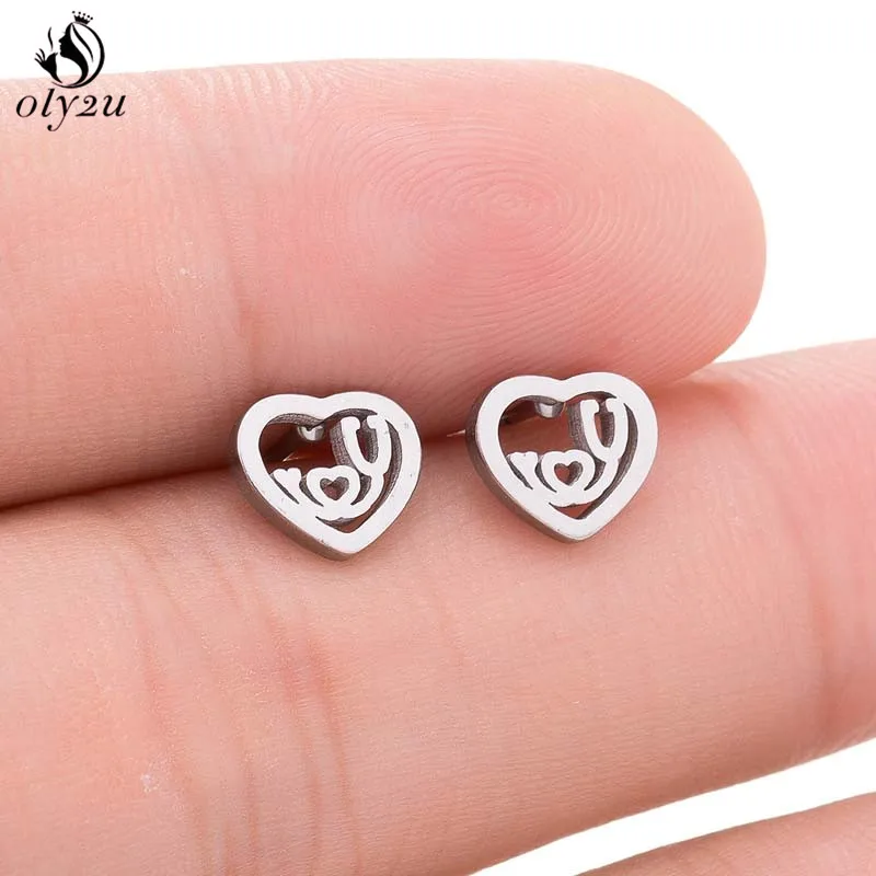 Oli2u стетоскоп из нержавеющей стали сережки стук сердца для женщин девочек Любовь Сердце Серьги Шпильки медицинская медсестры ювелирные изделия аксессуары