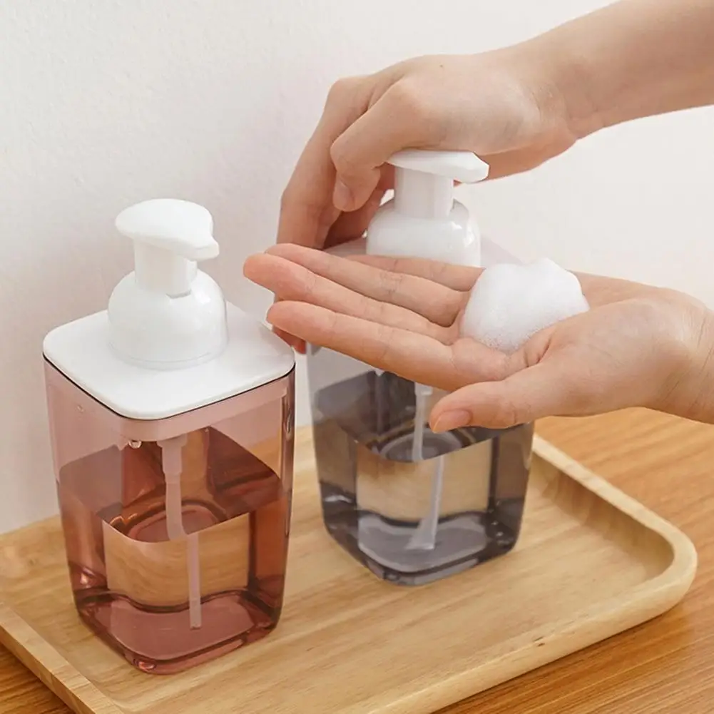 

2pcs Push-type Lotion Bottle 450ml Transparent Manual Hand Sanitizer Shower Gel Dispensing Jar Plastic Pump Bottle