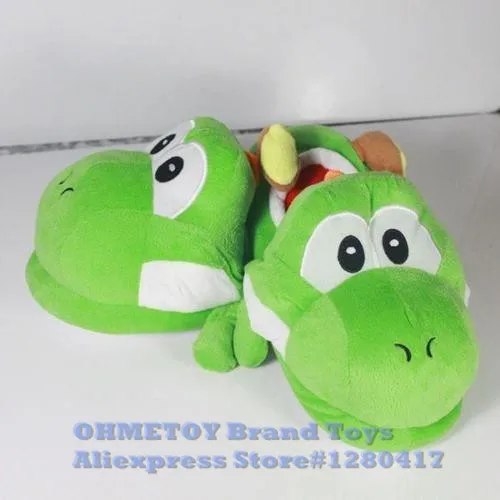 Новые Тапочки Yoshi Мягкая Плюшевая Кукла домашняя теплая обувь унисекс для взрослых один размер подарок