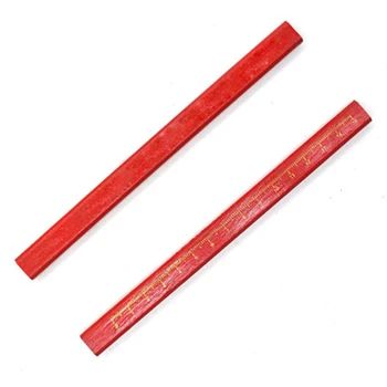 

10X Carpenter Pencils Lead Sharpener With Scale For DIY Builder Woodworking