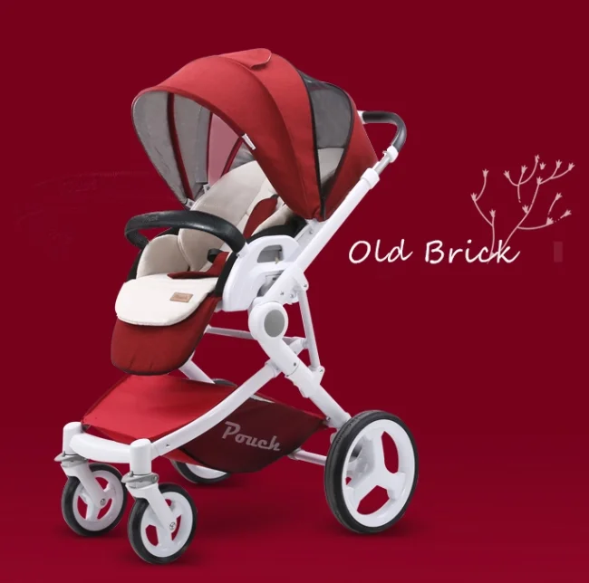 Красный Сумка детская коляска P37High пейзаж детская коляска Kinderwagen sette трон детская складная прогулочная коляска для новорожденного - Цвет: Красный