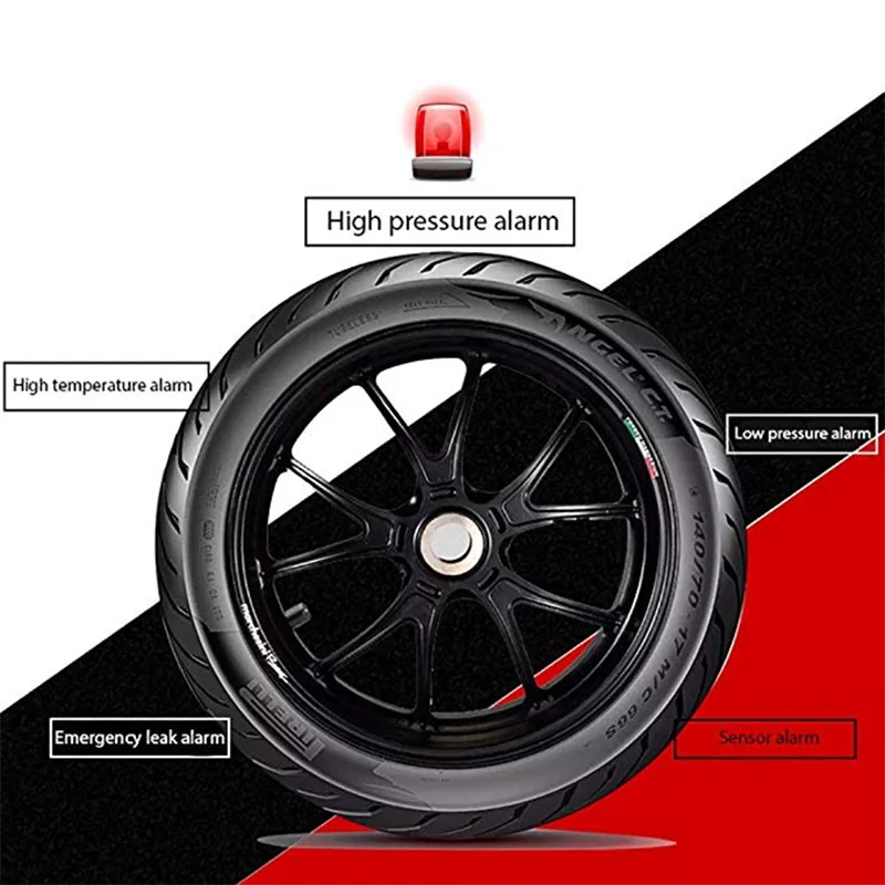 Motorcycle Tire Pressure Monitoring System Wireless Bluetooth Tpms Universal Auto External Sensors Control System For Ios Androi
