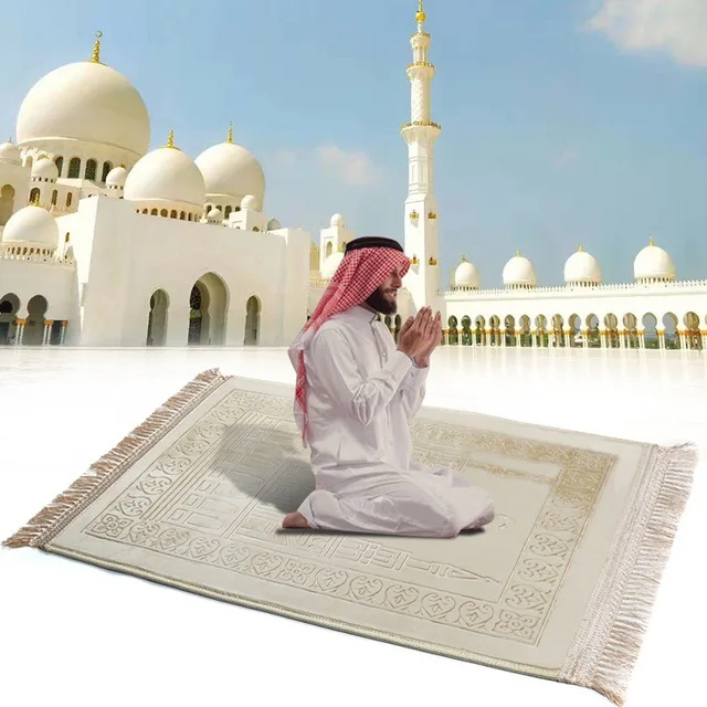 Islam prayer mat muslim prayer mat rug portable foldable arabic sejadah rug carpet tapis de priere Islam Plush Fabric Mats 3