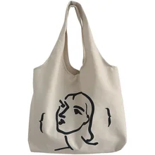

2021 New Fashion Canvas Women Handbag Large Capacity Shoulder Bag Casual Printing Student Bag Shopping Tote Bag Shoulder Bag