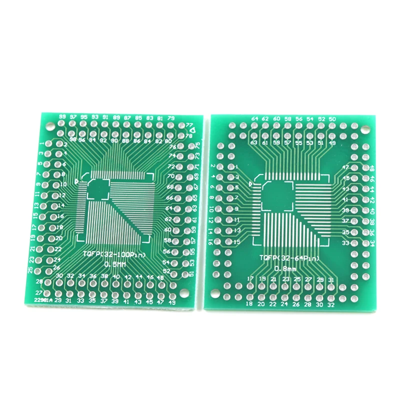 5pcs Fqfp tqfp 32 44 64 80 100 lqfp smd keysets Adapter PCB Board Converter Plate 0.5/0.8 mm
