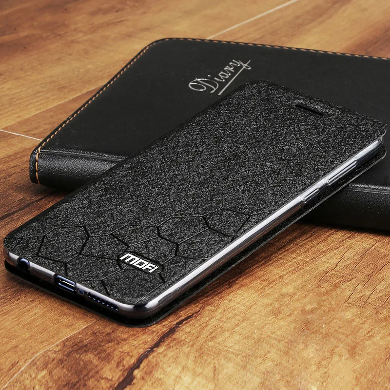Черный Чехол для xiaomi redmi note 8 t, чехол 8 t, кожаный чехол mofi redmi note 8 T, чехол для redmi note 8 t, силиконовый чехол с подставкой для мужчин - Цвет: Черный