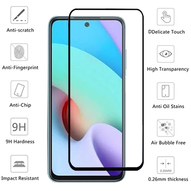 cell phone screen protector 4 IN 1 Glass for Redmi 10 note 10 pro max 10s 11 pro Camera Lens Tempered Screen Protector for Xiaomi Redmi 10 Note 10 pro Glass phone protector