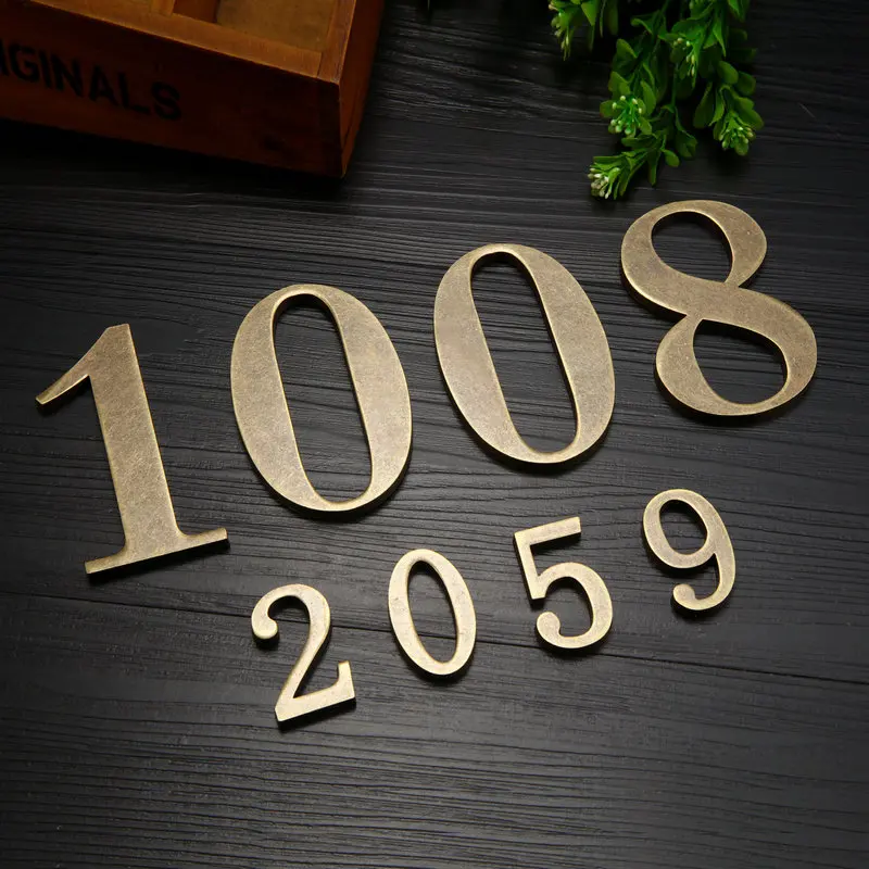 10 см Высота позолоченный металлический дом номера двери номер цифра дл обозначения номера дома или квартиры