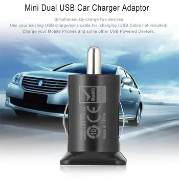 

2 Port Mini Pocket Size Universal Dual USB Car Charger Adapter Bullet 5V 2.1A + 1A Car Charger For Mobile Phones Tablet PC