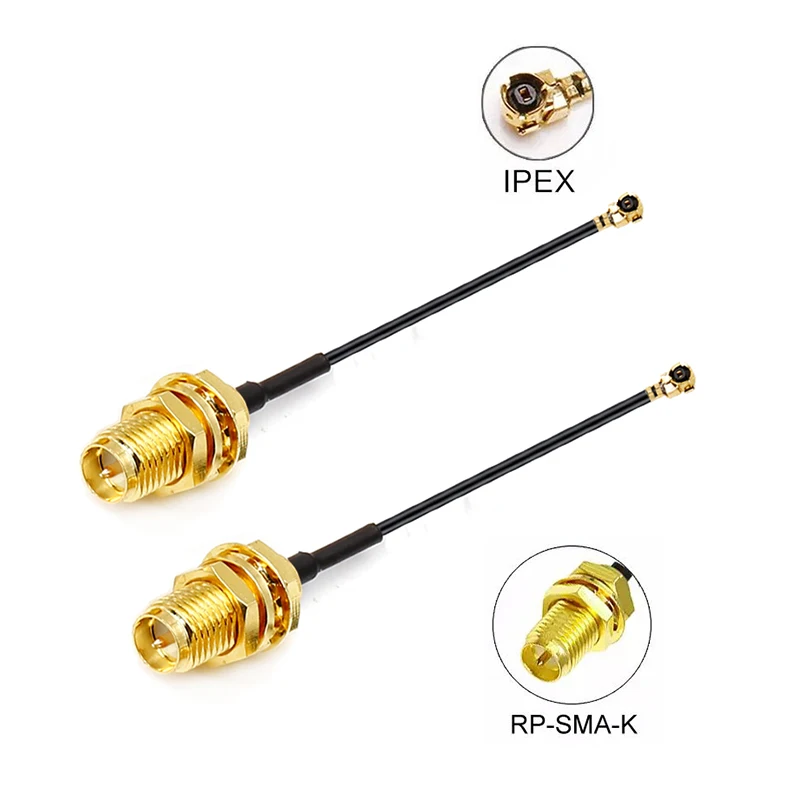 RP SMA female to U.FL IPX IPEX RG1.13 15cm Cable Straight RP SMA Female (Male Pin) to uFL/u.FL/IPX Connector Pigtail Cable 5pcs ipex to ipex extension cable wifi pigtail ufl ipx ipex to ufl ipx connector rf1 37 pigtail cable for router 3g 4g modem
