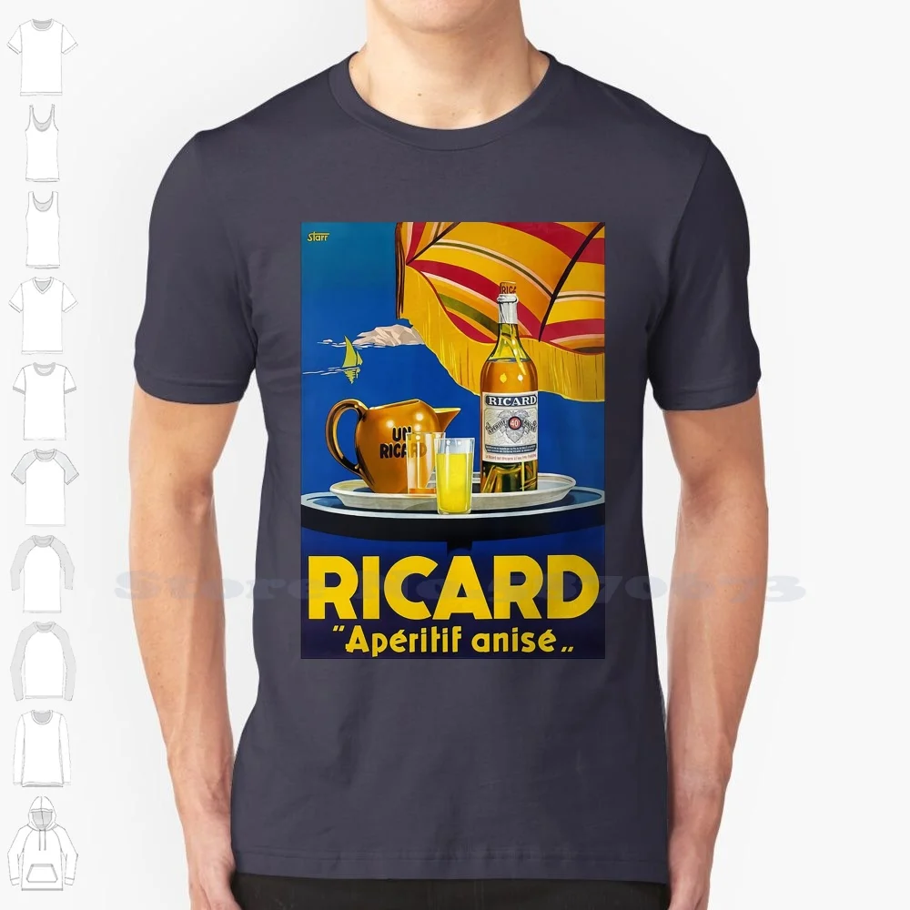 Ricard Cocktail Anice Poster Cool Design Trendy T-Shirt Tee Campari Cocktail Buona Estetica Vintage Classic Retro